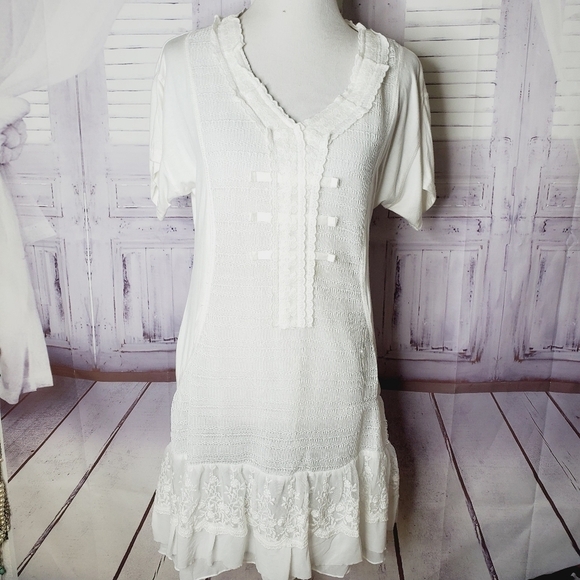 MONORENO‎ SIZE M WHITE IVORY BEACH LACE… - Picture 6 of 16